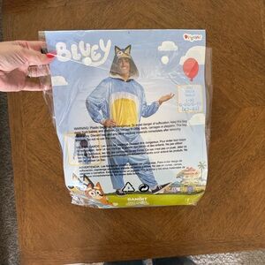 Adult Bluey Halloween hooded costume. Bandit Heeler/Bluey